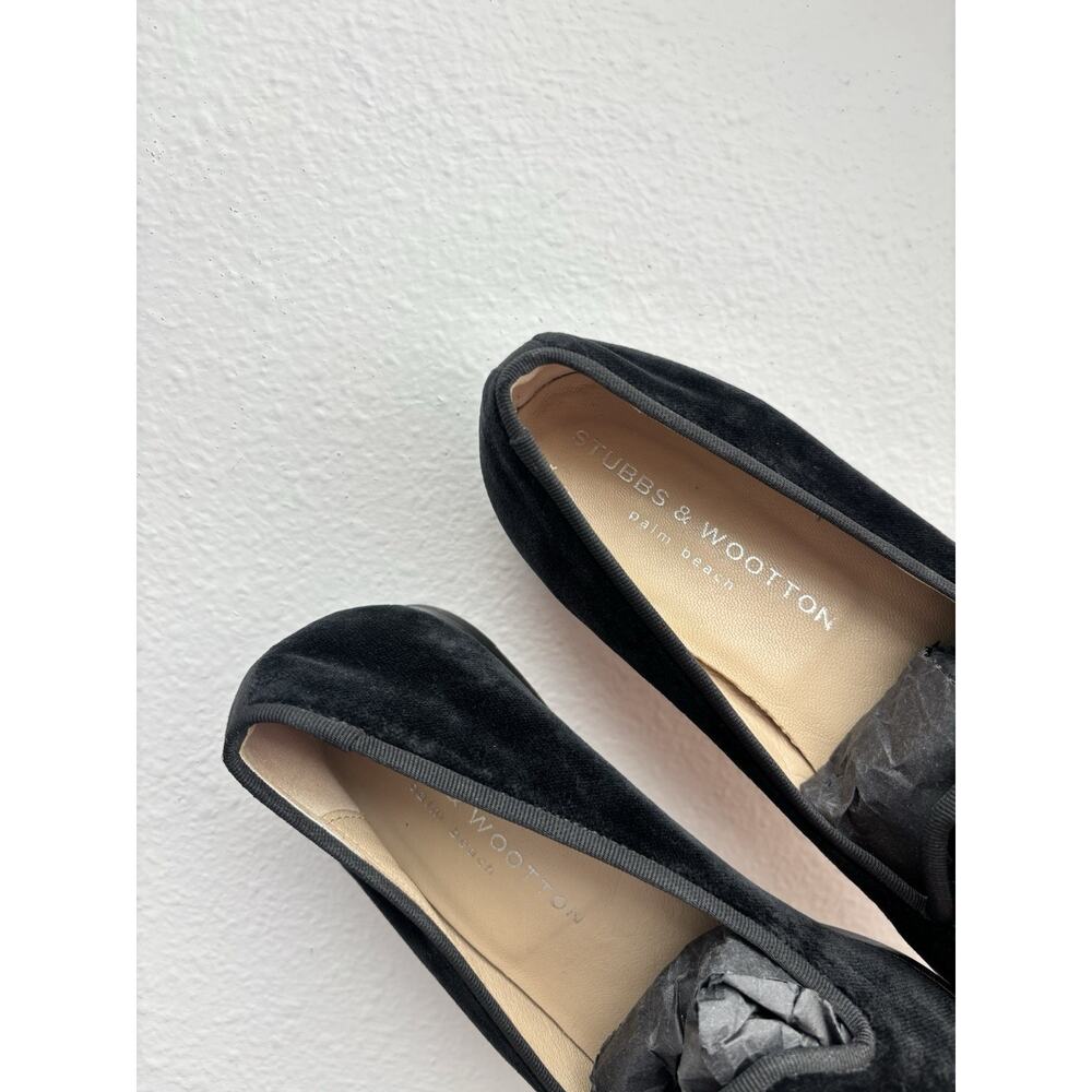 Women's Stubbs & Wootton Black Velvet Crest Shoes Slippers Sz 6.5 - Picture 8 of 13